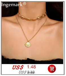 Ingemark, многослойное жемчужное ожерелье-чокер, воротник, бохо, летнее, милое, вырезанное, монета с портретом, подвеска, длинная цепочка, ожерелье