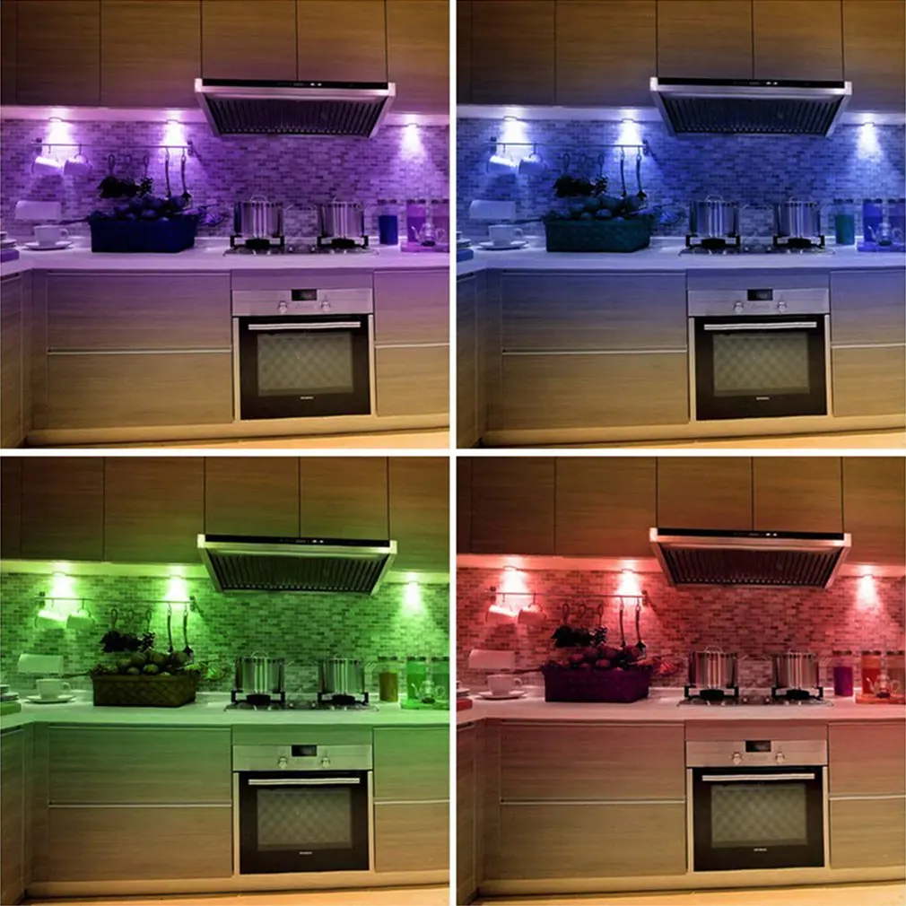 Беспроводная светодиодная подсветка для шкафа Rgb меняющая цвет с пультом