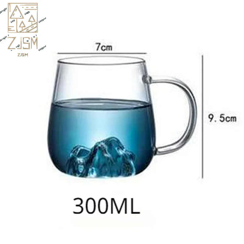 

1.8L Blue Mountain Glass Water Pot Large Capacity Heat Resistant Explosion Proof Water Kettle Coffee Mug Tea Cup for Home Office