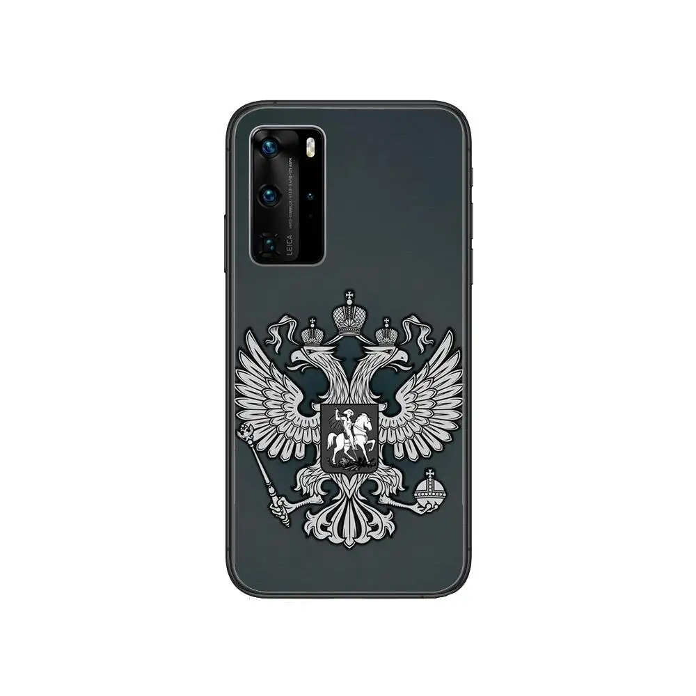 

russia coat of arms style Phone Case For Huawei P 40 30 20 10 9 8 Lite E Pro Plus Black Etui Coque Painting Hoesjes comic fas