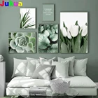 Алмазная 5d-картина с белым тюльпаном, зеленой орхидеей, алоэ, монстера, мозаика для вышивки суккулентами, домашний декор