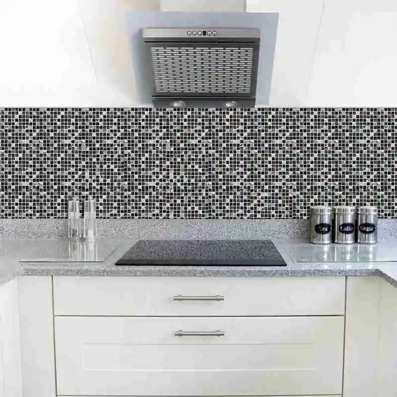 Самоклеящиеся наклейки для плитки черного белого и серого цвета прочные