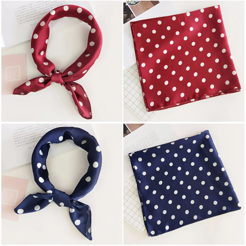

Women Silk Scarf Satin Print Neck Scarf Headscarf Kerchief Female Bandana Shawl Women's Kerchief Square Scarf