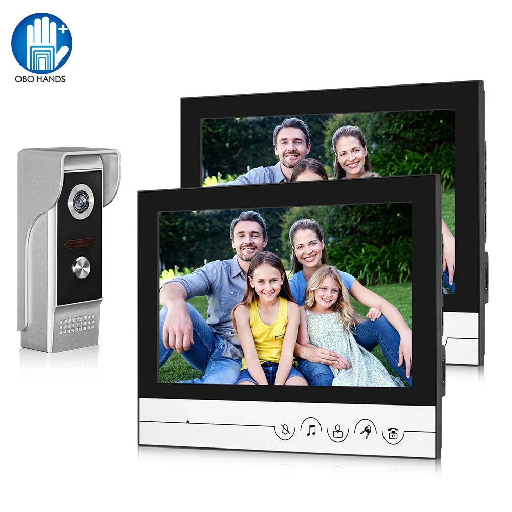

9inch Wired Video Intercom System Video Doorbell Doorphone Monitor+700TVL Outdoor Camera IR Night Vision 100 Meter Two-way Audio