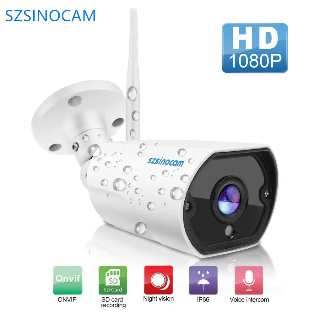SZSINOCAM HD 1080P 2MP Wifi ip камера уличная Беспроводная Onvif полноцветная ночного видения CCTV