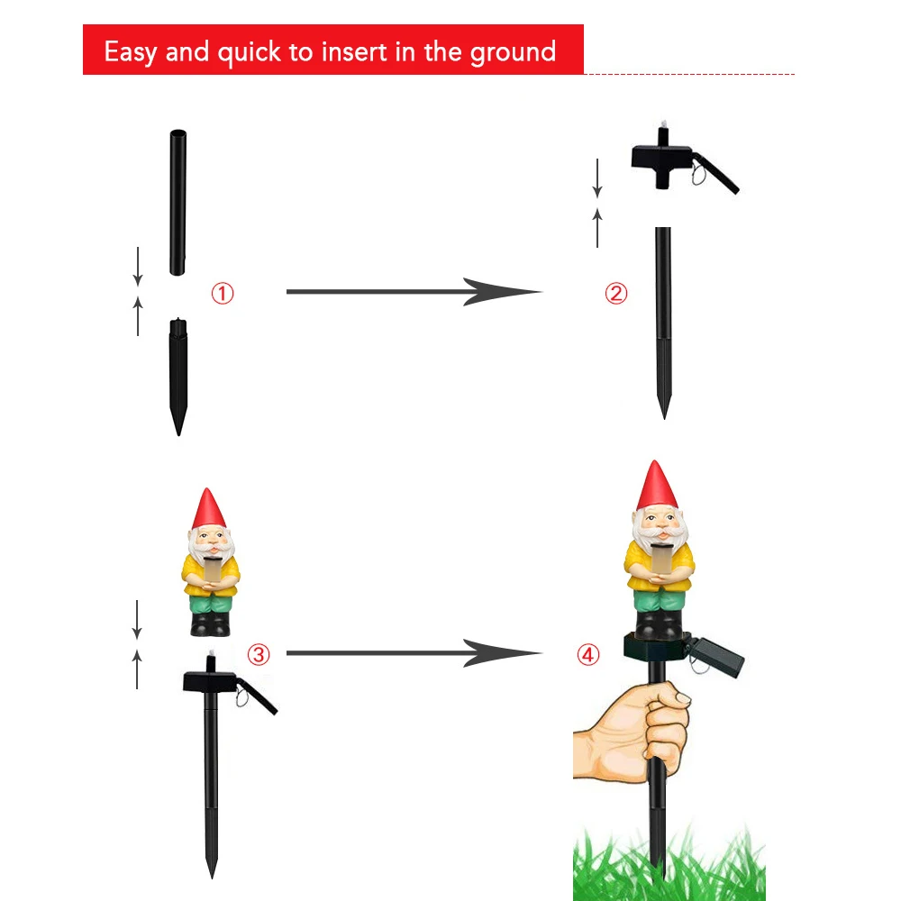 Водостойкий светильник на солнечных батареях Рождество Санта Клаус рассвет