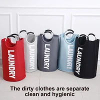 foldable dirty clothes basket oxford cloth folding laundry bag waterproof washing bin with handle