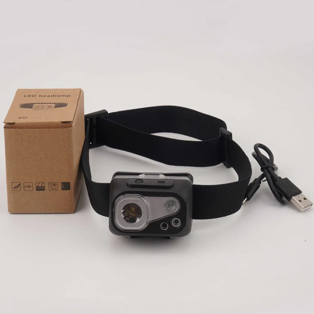 

Outdoor Chargeable Headlamp 100 Lumen LED Running Rechargeable Headlamp Flashlight Smart Sensor Camping Hiking Accessories