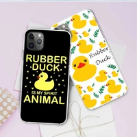 lovely rubber duck transparent soft phone case for iphone 11 pro max 7 8 plus xs x xr 6s 5s 6 se cute cartoon tpu 10 cover coque