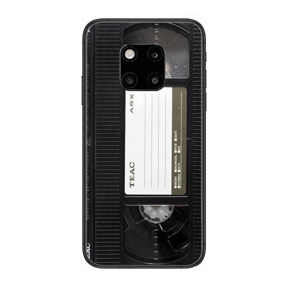 

Retro MagneTic Tape Mobile Phone Case For Huawei mate 30 10 20 40 Lite Smart Z Pro Black Etui 3D Coque Painting Hoesjes case