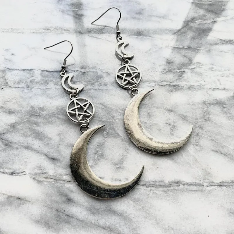 Серьги в виде Луны Pentacle ювелирные изделия полумесяца ведьмы модные новые