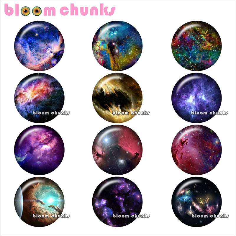 

Starry Sky Universe Round glass cabochon jewelry flat back Making findings 12mm/18mm/20mm/25mm B3349