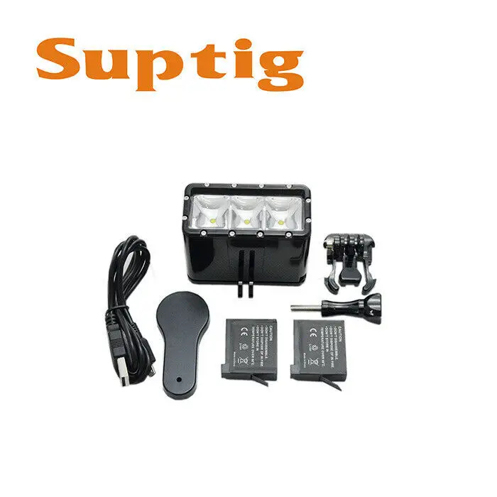 Подводный светильник Suptig с двойной батареей для gopro6/5/4/4s/3 для sjcam для Xiaomiyi