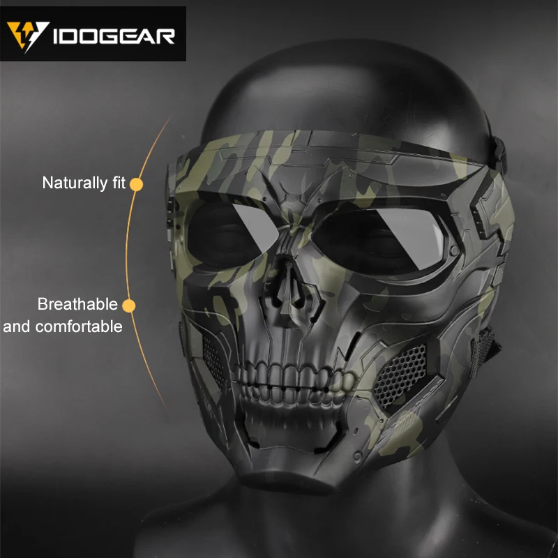 Тактическая Маска для лица IDOGEAR защитная маска с черепом страшный дьявол