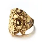 Модное металлическое кольцо в форме головы Иисуса для мужчин и женщин, изысканные религиозные верующие кольца, ювелирные изделия, подарок, размер 6-14