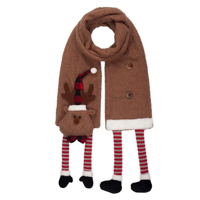 Bufanda de Cachemira suave de 50lb de alce, bufandas largas a cuadros de B&uacute;falo, chal Unisex de Navidad-5