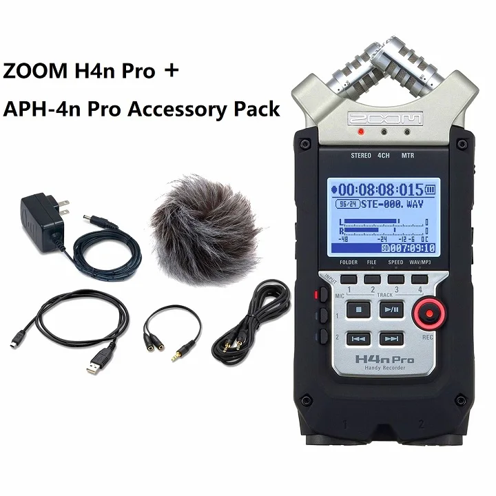 H4nPro and APH-4npro Горячий зум H4N PRO ручной удобный аудио рекордер четырехтрековая портативная записывающая ручка H4npro - Цвет: H4nPro and APH-4npro