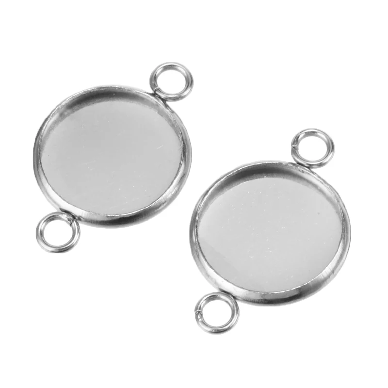 30 шт./компл. Нержавеющая сталь Кабошон Камея рамка базовой настройки разъем