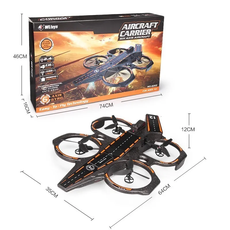 WLtoys Q202 несущий аэроамфибия 6 осевой гироскоп 2,4G 4CH RC Квадрокоптер RTF морской и воздушный Радиоуправляемый Дрон RC игрушка Подарки ZLRC