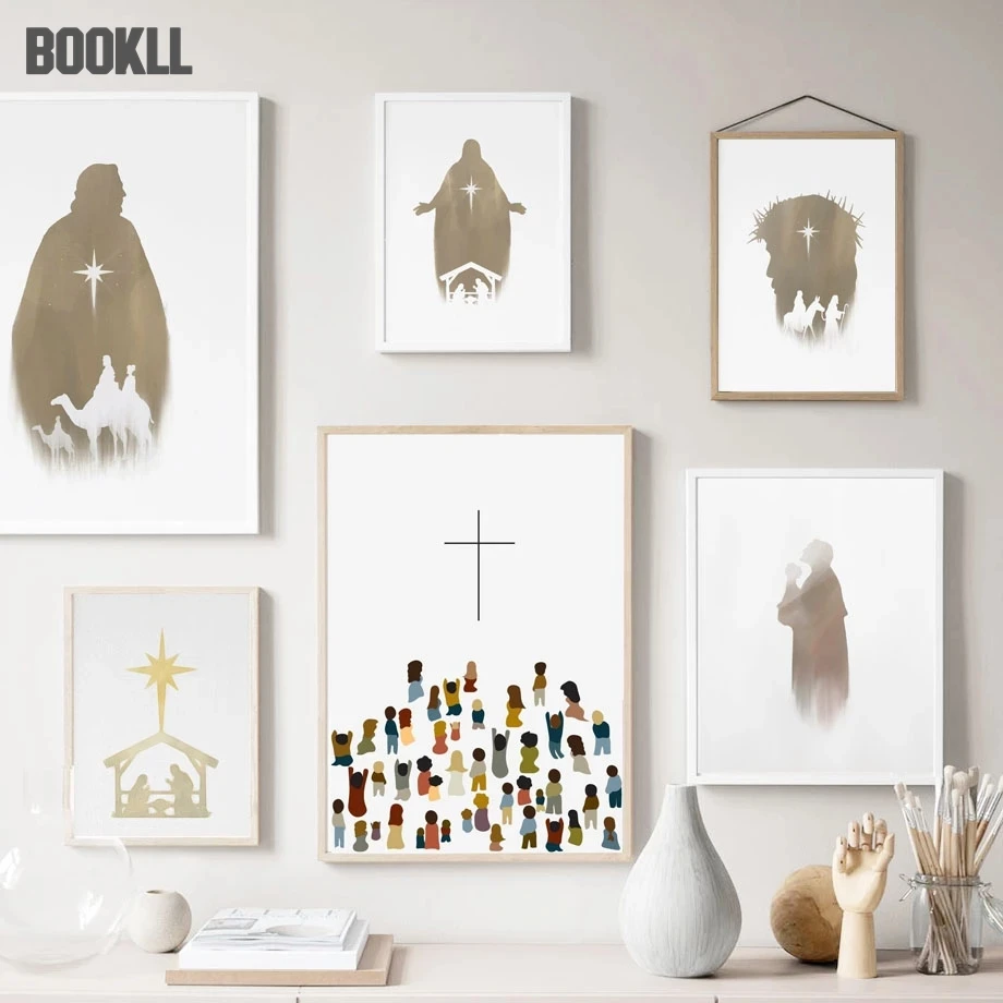 

Jesus Christ Disciple Holy Cross Wall Art Canvas Painting Nordic Posters And Prints Wall Pictures For Living Room Home Decor