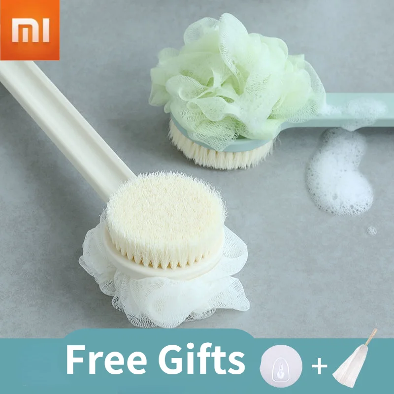 

Xiaomi пластиковая щетка для ванны с длинной ручкой, с шариком для ванны, для взрослых, мягкая щетка для мытья кожи, двойного назначения, чистящ...
