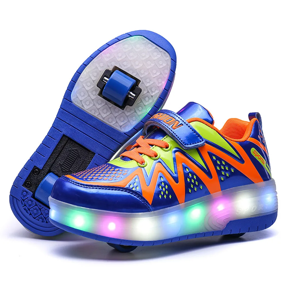 Kids Shoes Boy Running Sneakers Light Up Shoes Wheel Shoes Toddler Kids Anti-slip Shoes Fashion Design