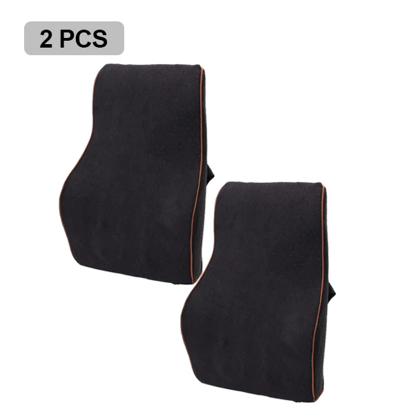 2PCS Lumbar Поддержка автокресла память хлопок подушка из пеноматериала подушка для шеи Нижняя задняя подушка для поясницы поддержка полиэфирного волокна отдых авто аксессуары подушка под поясницу упор в поясничная оддержка - Название цвета: 2PCS Lumbar