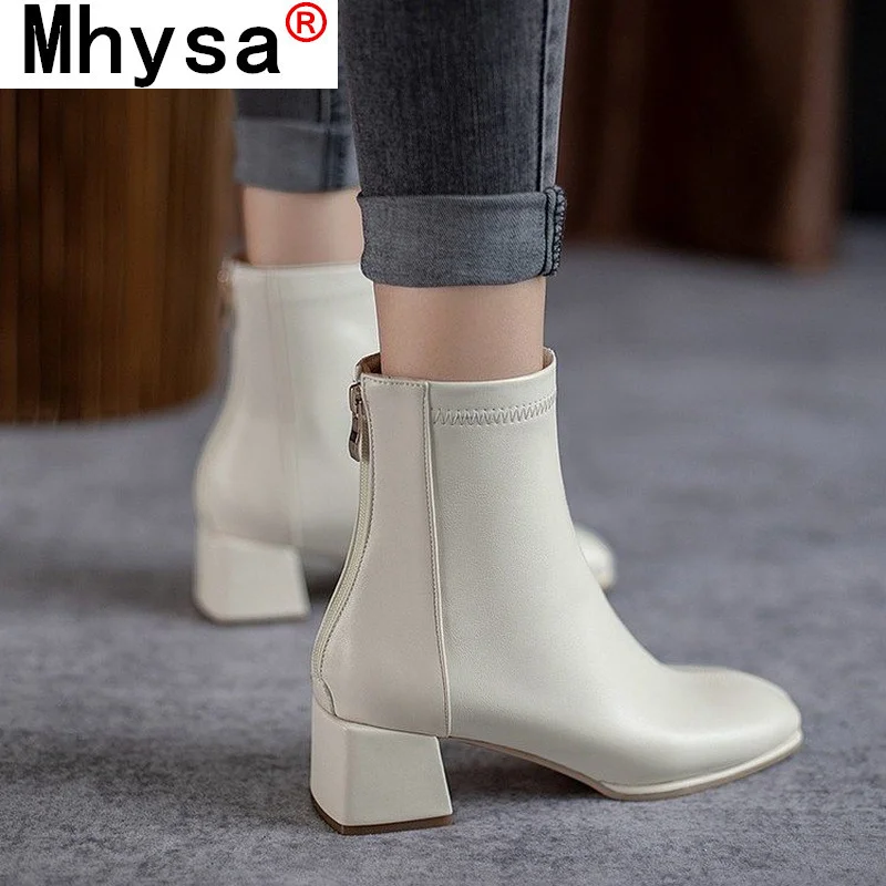 

2021 новые осенние модные женские ботильоны из искусственной кожи на платформе на среднем каблуке с квадратным носком и молнией сзади женски...