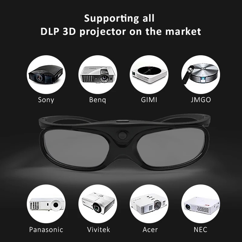 3D очки с активным затвором DLP LINK Glasse 96 144 Гц перезаряжаемые для Xgimi H3 проектора BenQ
