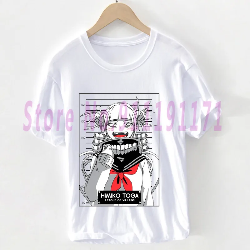 

Himiko Toga t shirt Unisex Harajuku My Hero Academia Anime Tee Vaporwave graphics Tops 100% Cotton clothes Pluse Size female/Man