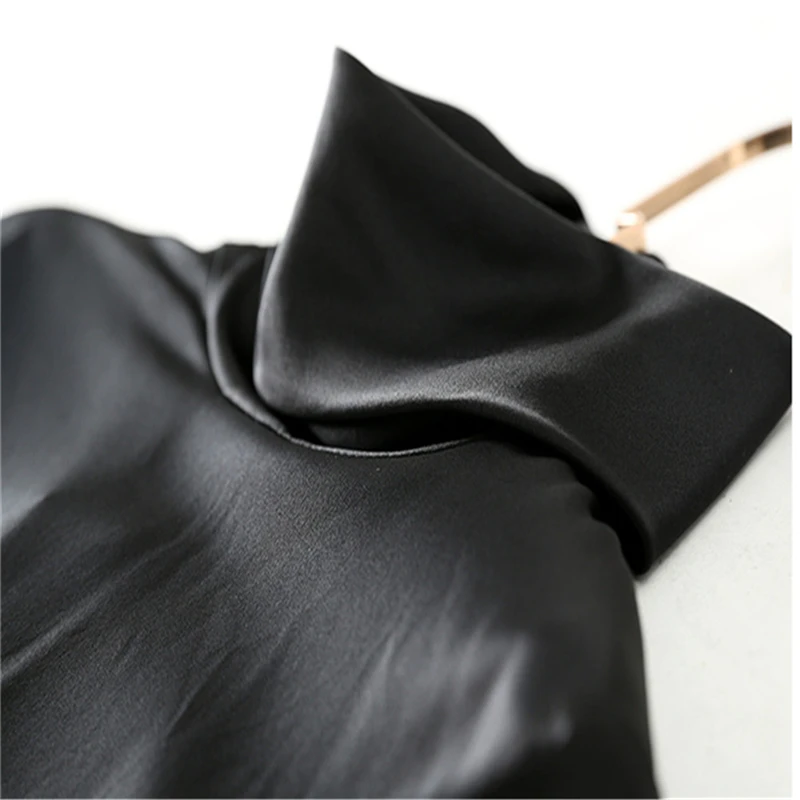 2019 Модные Женские однотонные элегантные топы с черепахой облегающие блузки