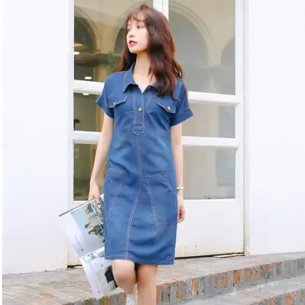 Пляжное женское платье 2020 винтажное джинсовое размера плюс Ковбойское летнее