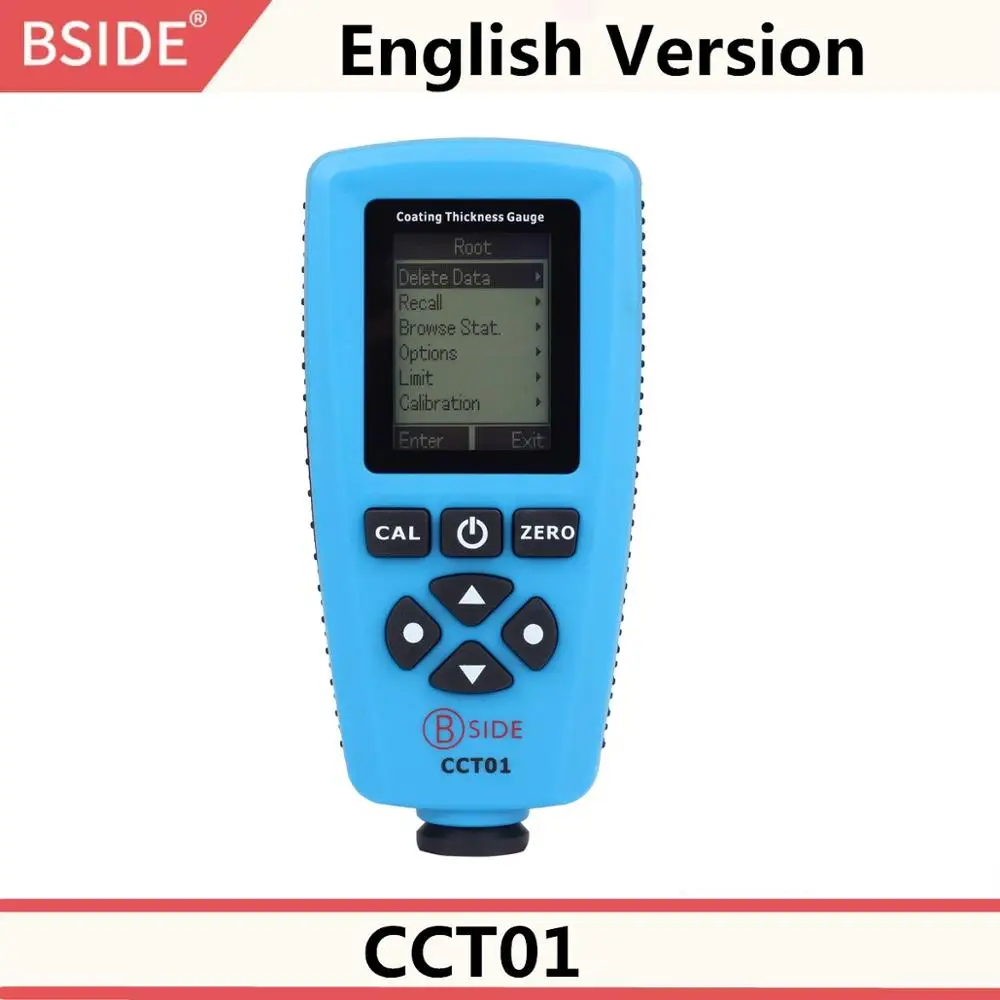 CCT01 BSIDE Русская версия CCT01 цифровой толщиномер покрытия автомобильная краска Тестер F/N зонд 1300um/51,2 mils с интерфейсом USB - Цвет: CCT01