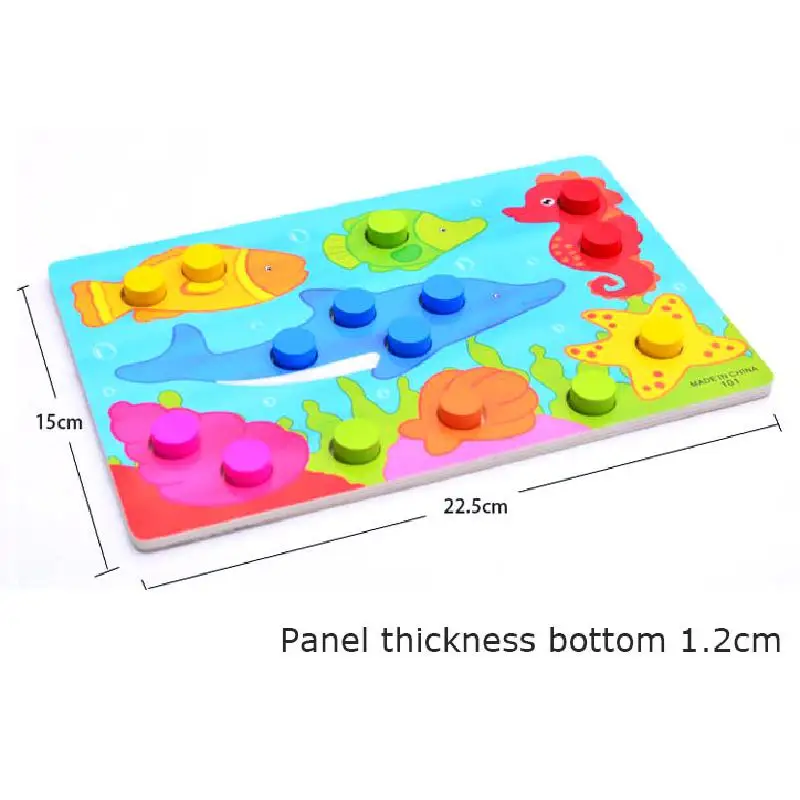 

Wooden Hand Grasping Board Mushroom Nail Color Recognition Matching Board Jigsaw Board Children Kindergarten Early Education Toy