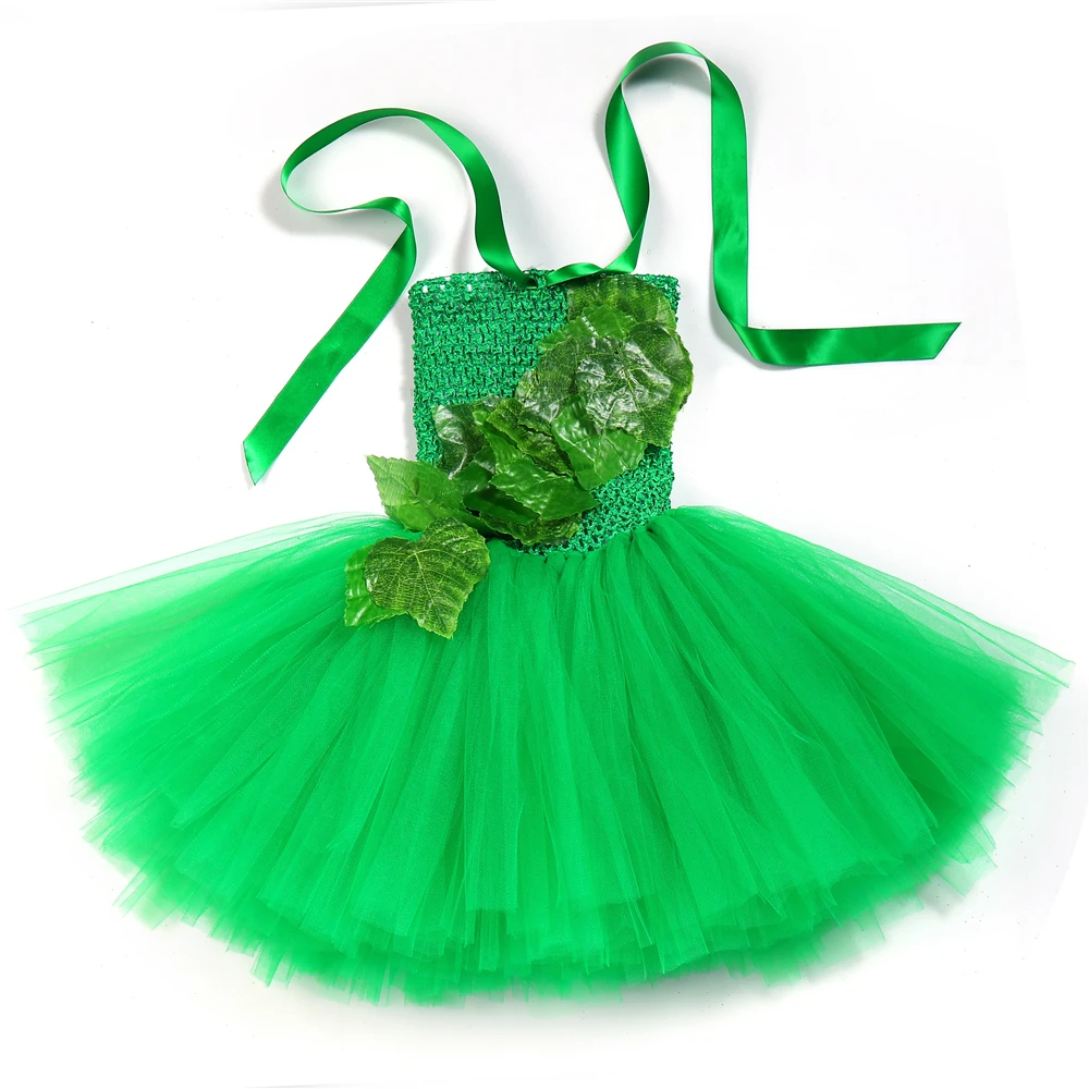 Poison Ivy Tutu Dress Emerald Green Fairy Girls Birthday Party Child Fancy Kids Carnival Halloween Cosplay Costumes | Детская одежда и