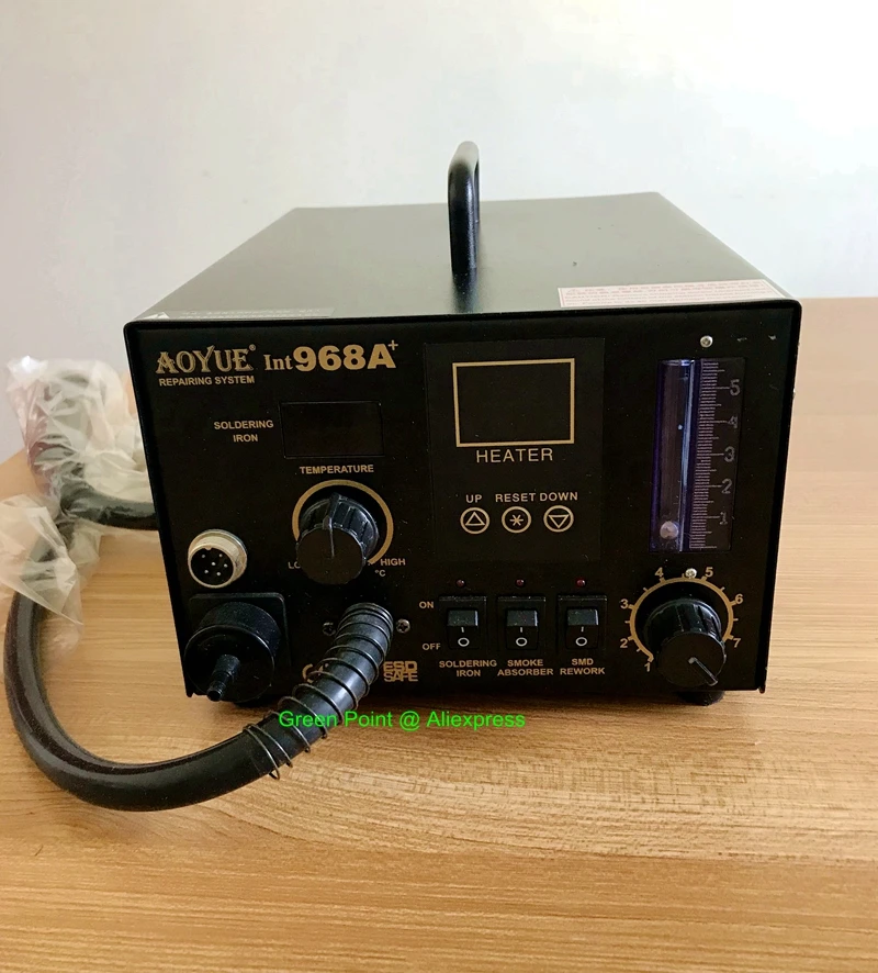 AOYUE 968A+ паяльная станция горячего воздуха 968A+ мульти-фонкция 3 в 1 бессвинцовый паяльник поглотитель дыма