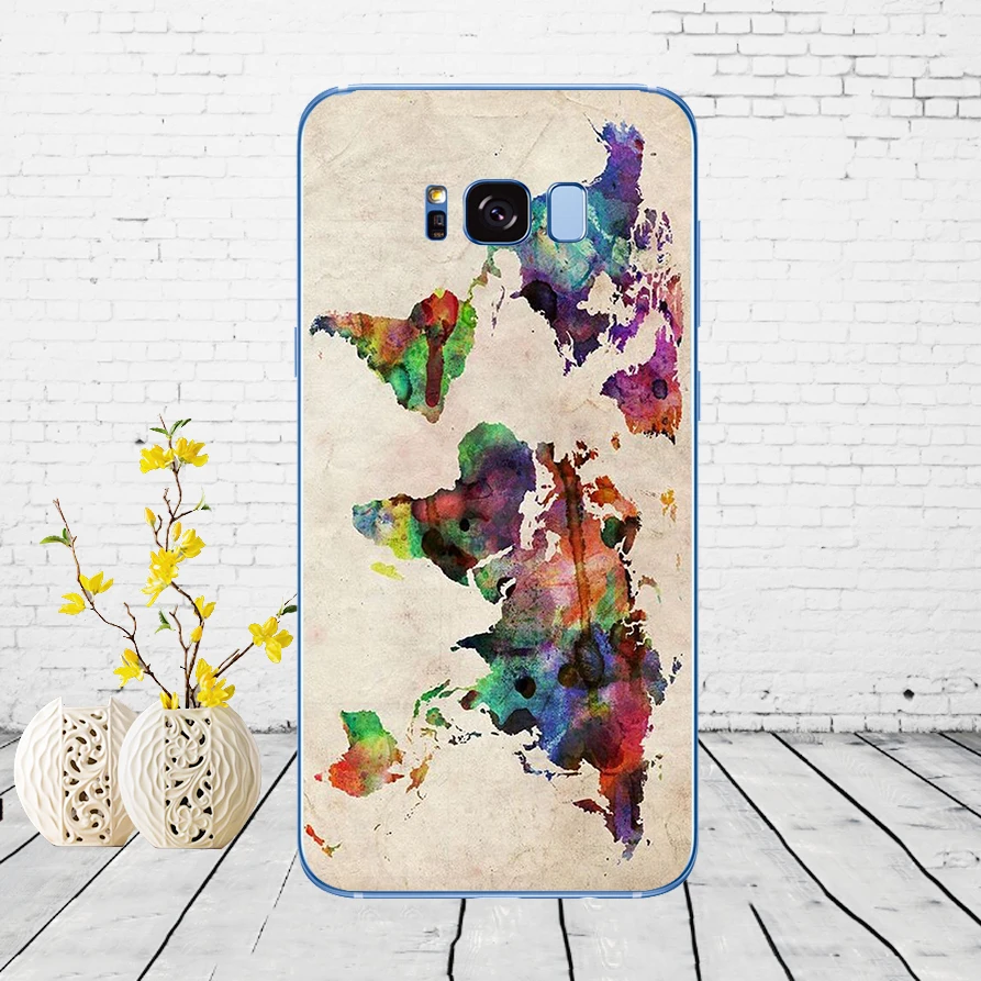 250DD Дорожная карта мира винтажный сотовый Мягкий силиконовый чехол для Samsung Galaxy S6