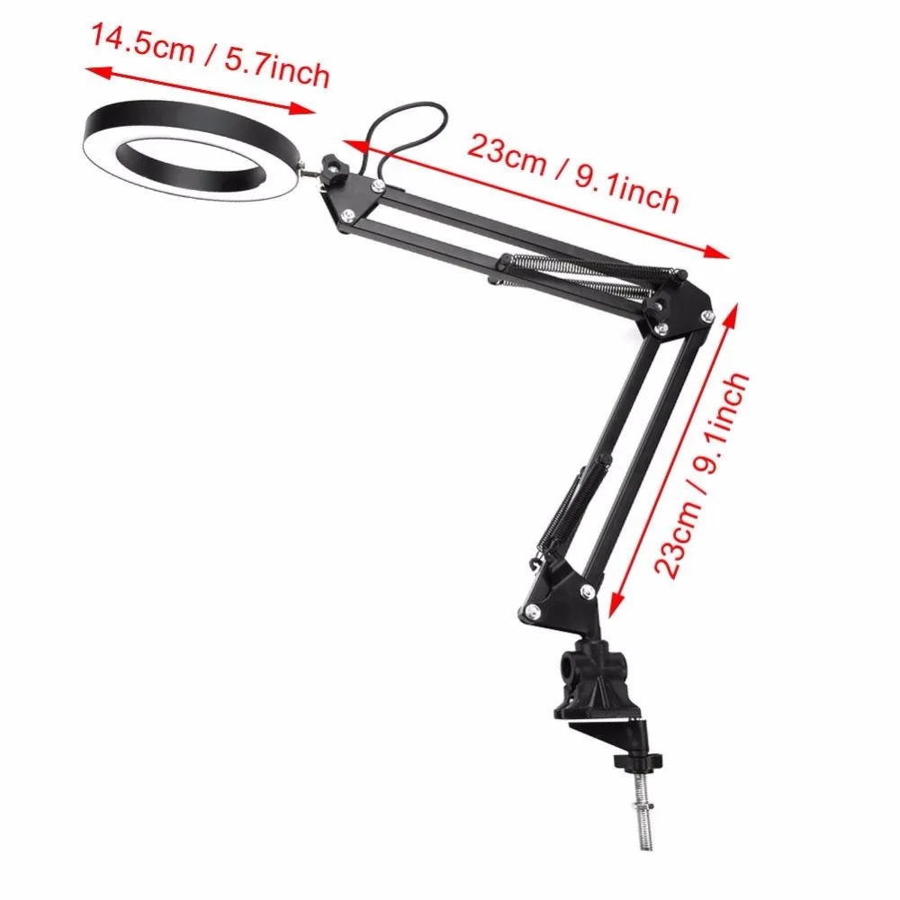 

48 LED Light 3 Gears Tattoo Table Lamp Black Eye Protect Folding Desk Light with Clip Body Art LED Tattoo Light Accessories New