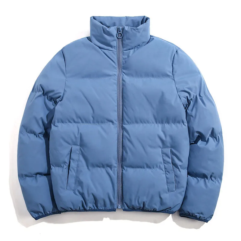 2021 Women Winter Fashion Solid Thick Short Parkas Casual Loose Stand-up Collar Hooded Coats Female Oversize Cotton Jackets