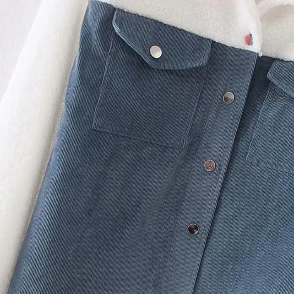 Вельветовые пальто из шкуры ягненка куртки с длинными рукавами и классическим