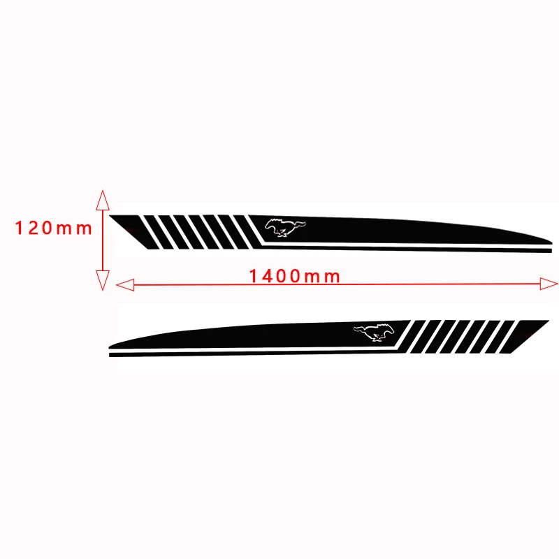 Стильная наклейка на кузов автомобиля Виниловая боковая для Ford MUSTANG Style racing sport 2009