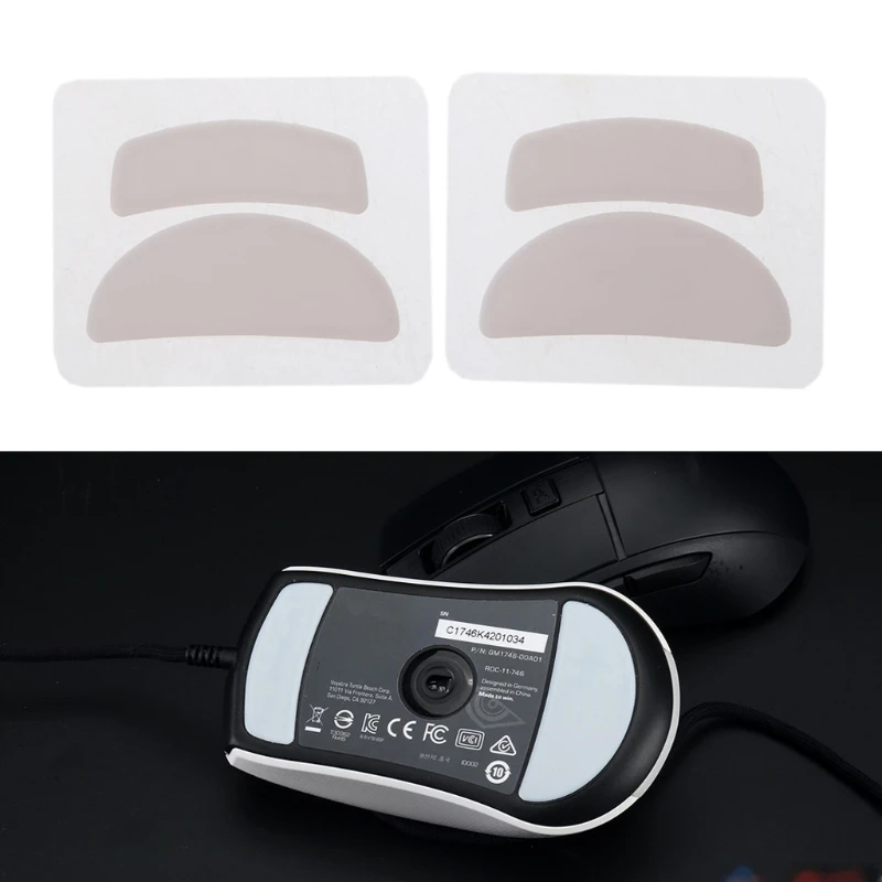 

2 Sets/pack Tiger Gaming Mouse Feet Mouse Skate For Roccat BURST PRO Mouse White Mouse Glides Curve Edge