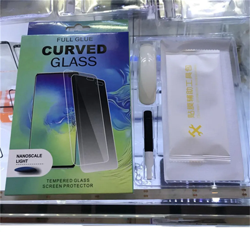 Изогнутая защитная пленка из закаленного стекла с полным УФ клеем для Samsung Galaxy Note