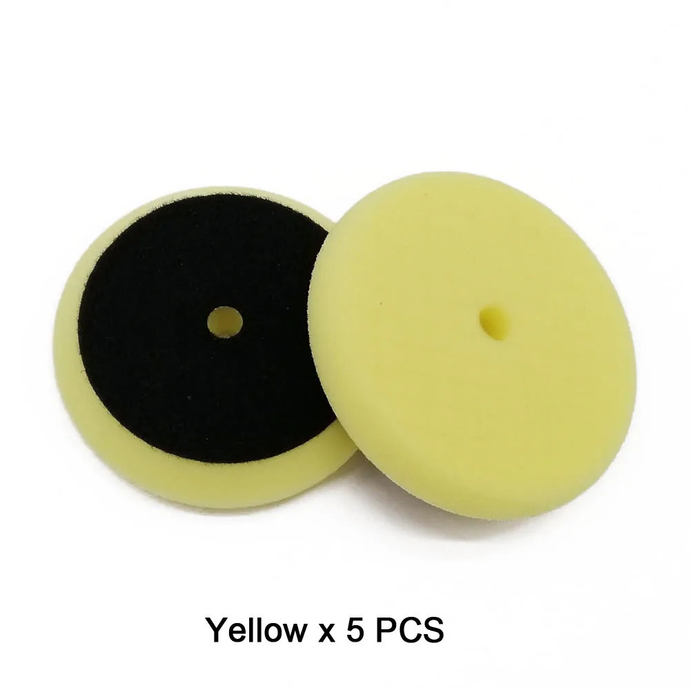 Yellow x 5PCS Полировальная губка, 3 дюйма, квадратная губка, пена для полировки автомобиля, Полировочная подушечка, набор губок для воска, Машинка Для Полировки Автомобиля - Цвет: Yellow x 5PCS