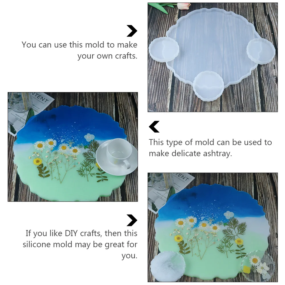 

2pcs Silicone Mould Tray Epoxy Molds DIY Silicone Tray Table Decoration
