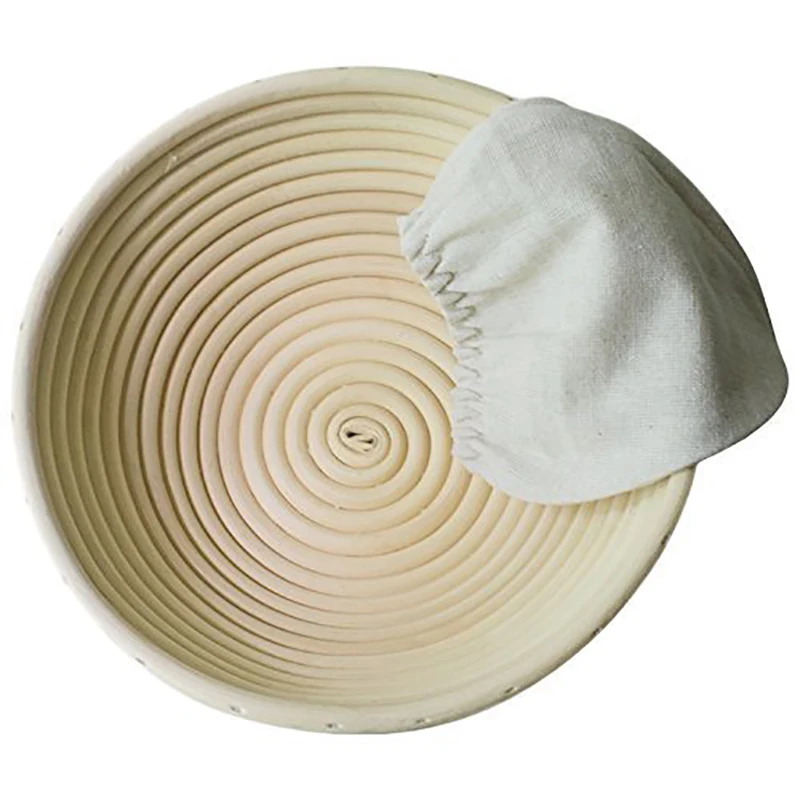 

2Pcs 7 Inch Proofing Basket Round Bread Proofing Basket with Liner Eco-Friendly Natural Rattan for Professional & Home Bakers,Ar