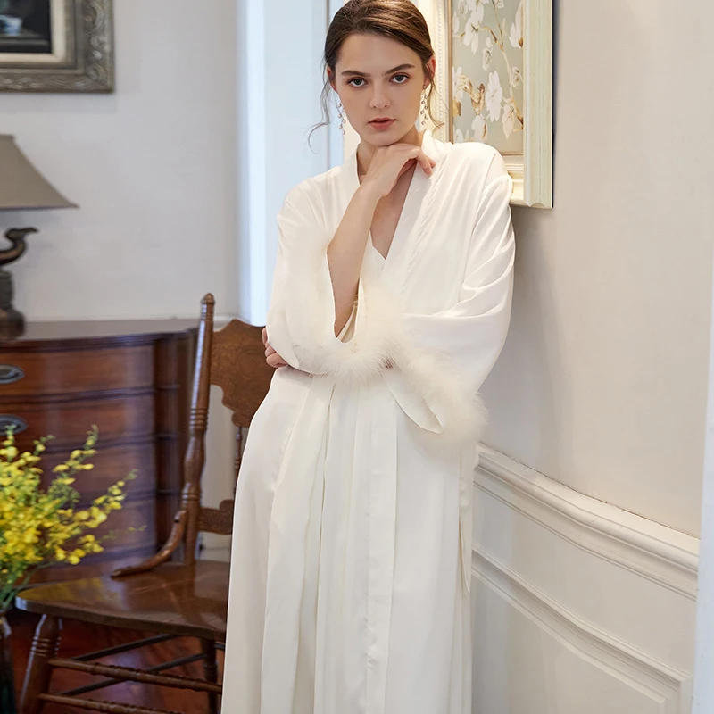 

Халат, пикантная одежда, халат, оригинальное платье с французскими перьями и подтяжками, сексуальная модная женская пижама для дома