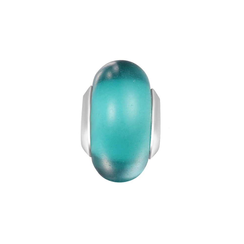 

2021 New 925 Sterling Silver Matte Green Murano Glass Beads Fit Original Europe Charm Diy Bracelet Jewelry Making Berloque