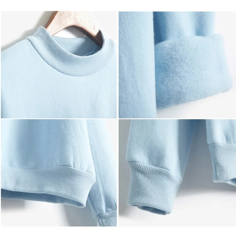 Женская Повседневная Толстовка с длинным рукавом джемпер пуловер толстый Осень