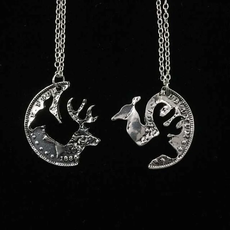 

Ornament Alloy Necklace Trendy Retro Elk Set Necklace Couple Necklace